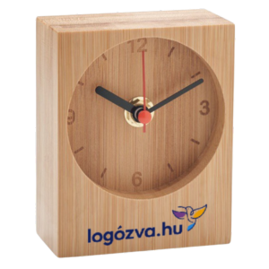 Logózható Analóg bambusz asztali óra