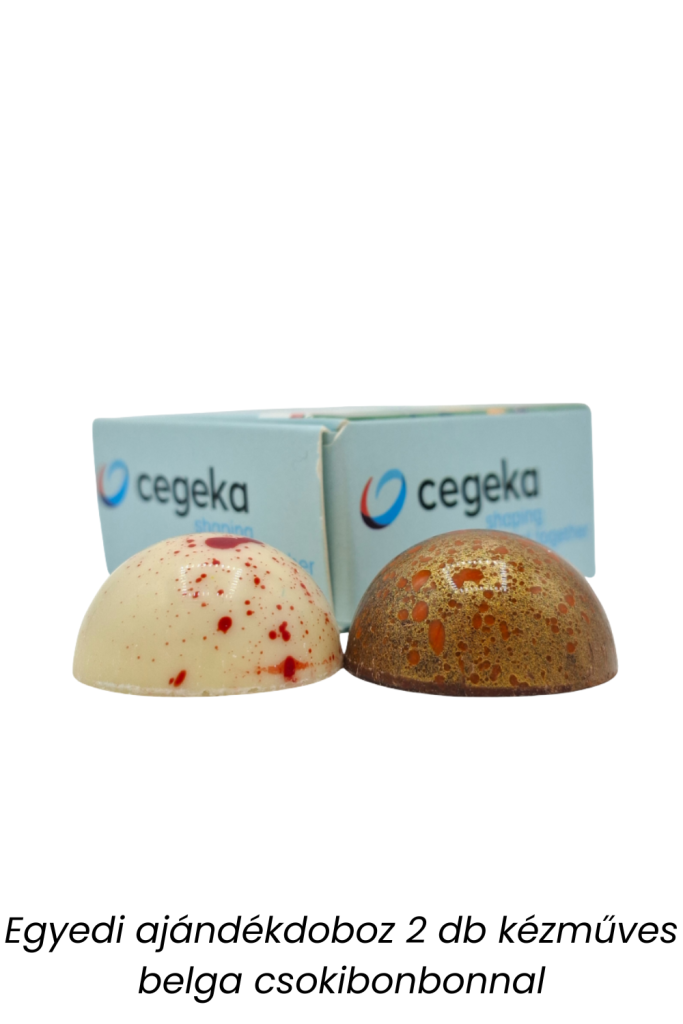 egyediesíthető Ajándékdoboz 2 darab kézműves belga csokoládébonbonnal